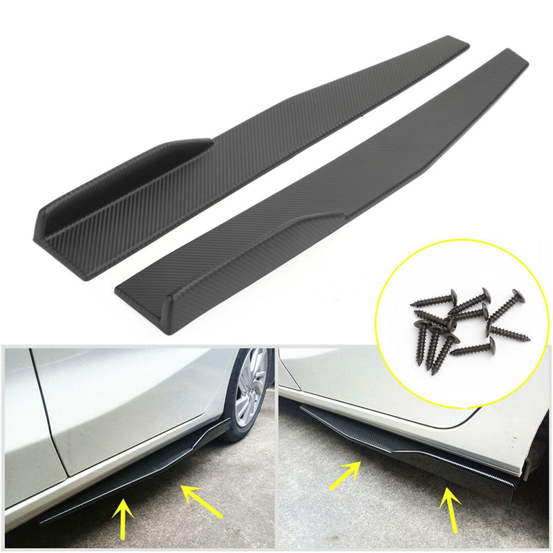 Par de faldas laterales de fibra de carbono para coche, difusor divisor de balancín, alas genéricas, 45cm