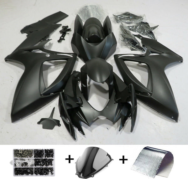 Kit plástico de injeção de carenagem preto fosco para Suzuki GSXR600/750 2006-2007