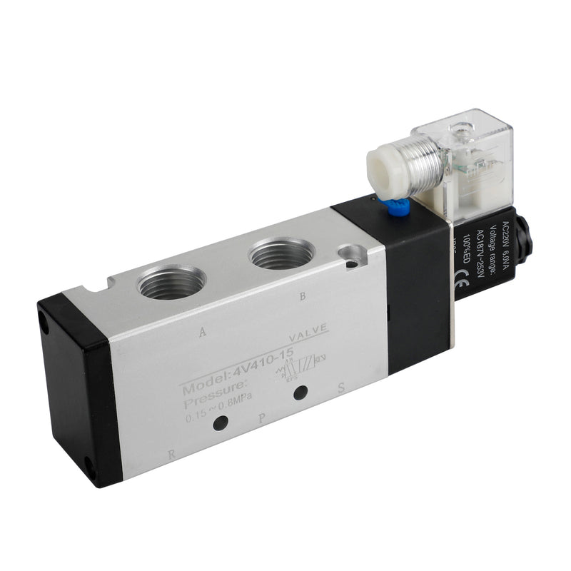 Pneumaattinen sähköinen solenoidiventtiili 4V410-15 AC 220V 2 asentoa 5 tapaa PT 1/2"