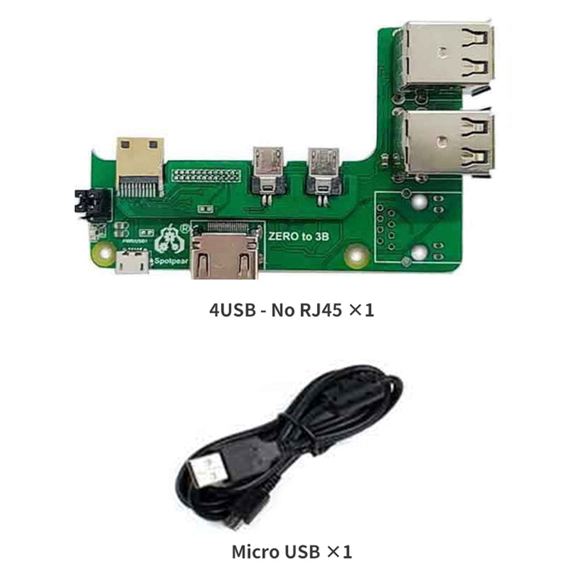 Utvidelseskort Zero Pi0 USB HUB RJ45 HAT egnet for Raspberry Pi Zero 2w til 3B