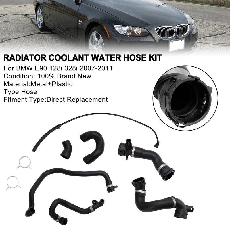 Conjunto de mangueira de refrigeração do radiador BMW E90 128i 328i 2007-2011 (7 mangueiras)