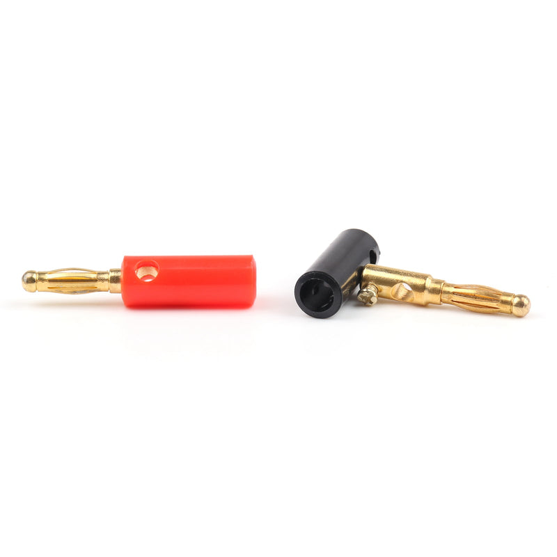 20 Stück hochwertige 4 mm Bananenstecker vergoldet rot schwarz Länge 40 mm