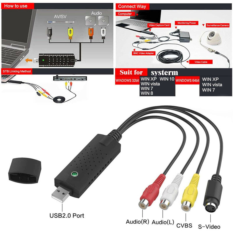 Video Capture Card VCR VHS to Digital DVD Videoaufnahme Windows 10 8