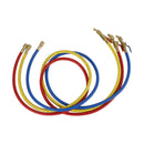 3x HVAC 1/4" SAE 600 PSI ladeslanger med afspærringsventil AC kølemiddel R134A