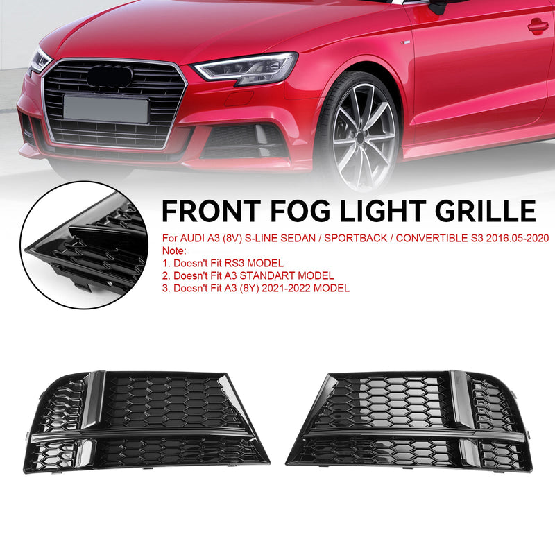 Tåkelysdeksel Bezel Grill Passer Audi A3 8V S-Line 2017-2019