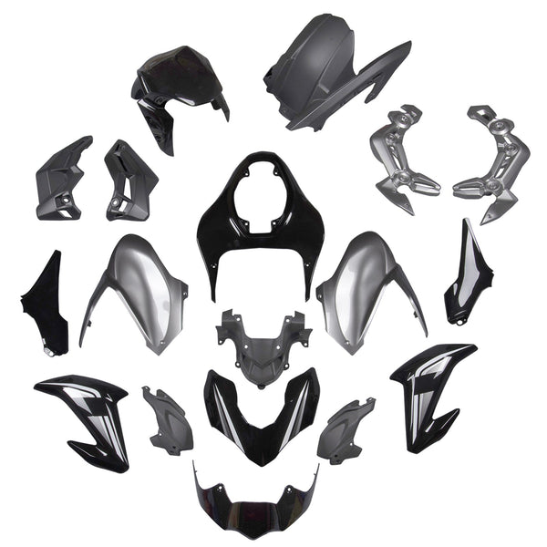 Fairing Fit for Kawasaki Z900 2017-2019 Sølvsvart sprøytestøpt plastkropp Generisk