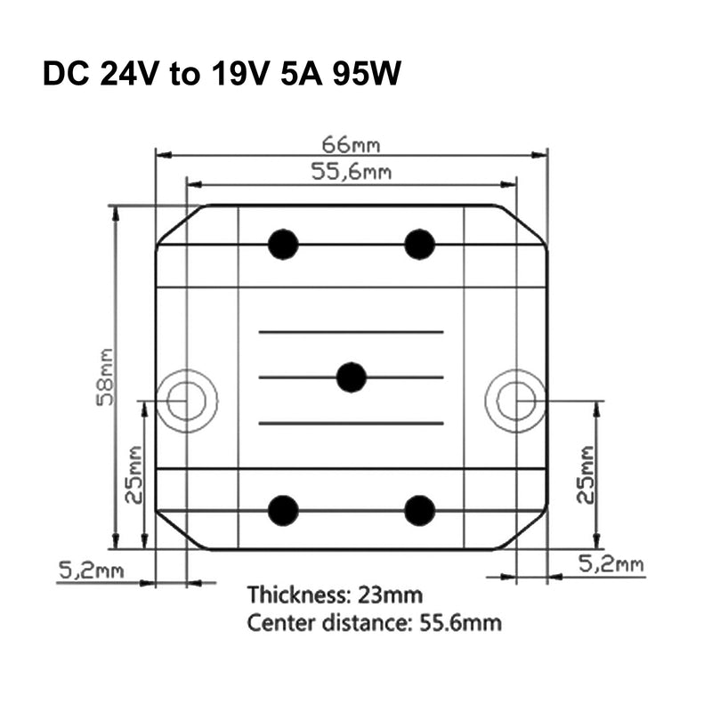 DC/DC Buck Step Down Module 24V a 19V 5A Fonte de alimentação Conversor Regulador