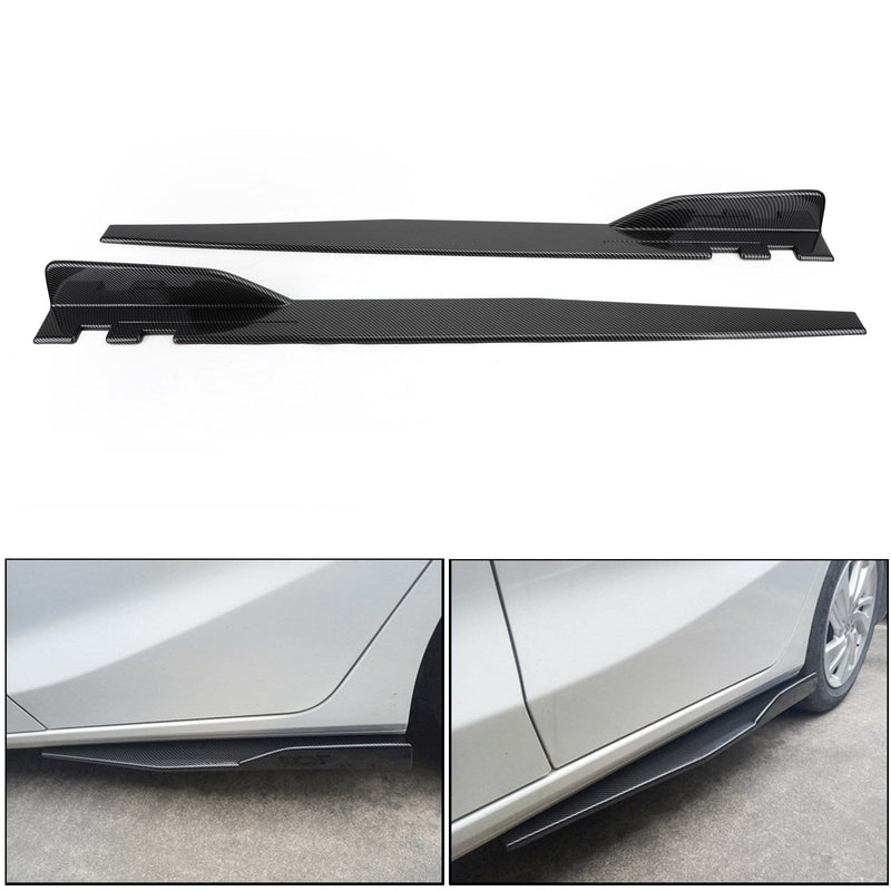 Par de faldas laterales de fibra de carbono para coche, difusor divisor de balancín, alas genéricas, 120cm