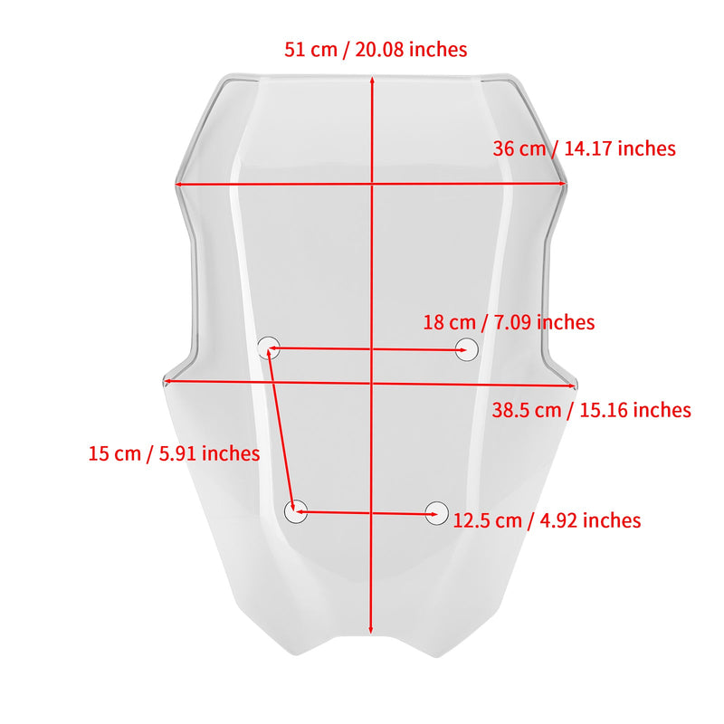 ABS plast motorsykkel frontrute egnet for BMW C400X 2018-2021 Generic