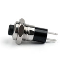 1 stk Ny mini-trykknap SPST Momentary N/O OFF-ON-kontakt 10mm sort til bil