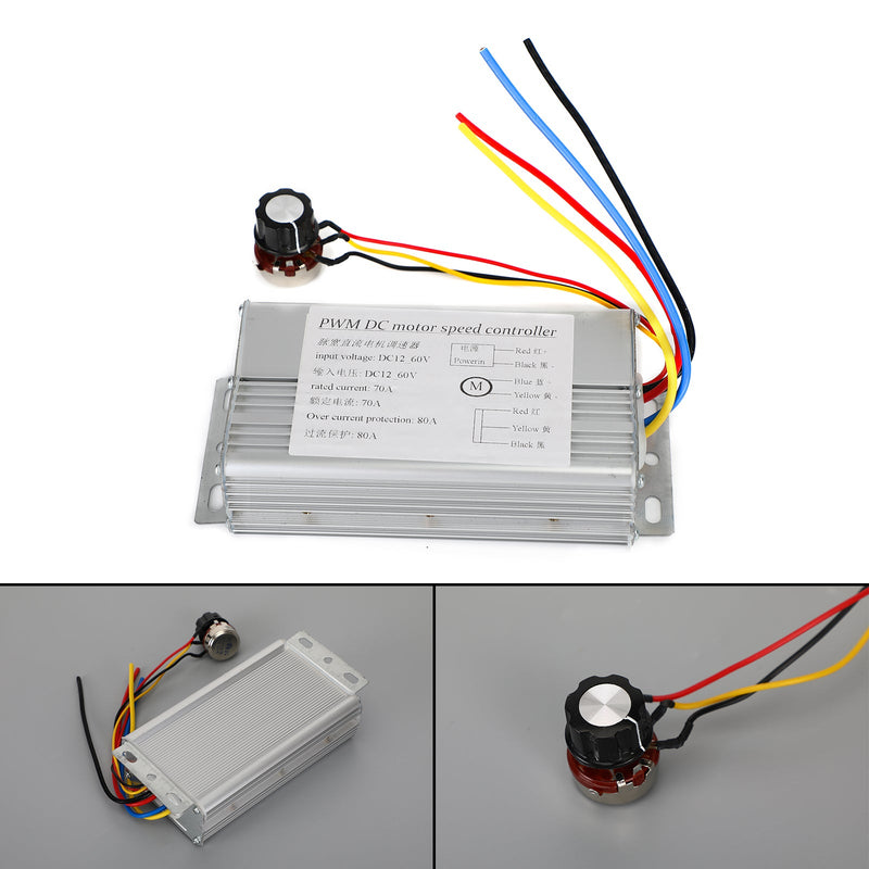 24V DC 12V 36V 48V 70A 4000W DC Motor PWM Controlador de motor de cepillo de control de velocidad