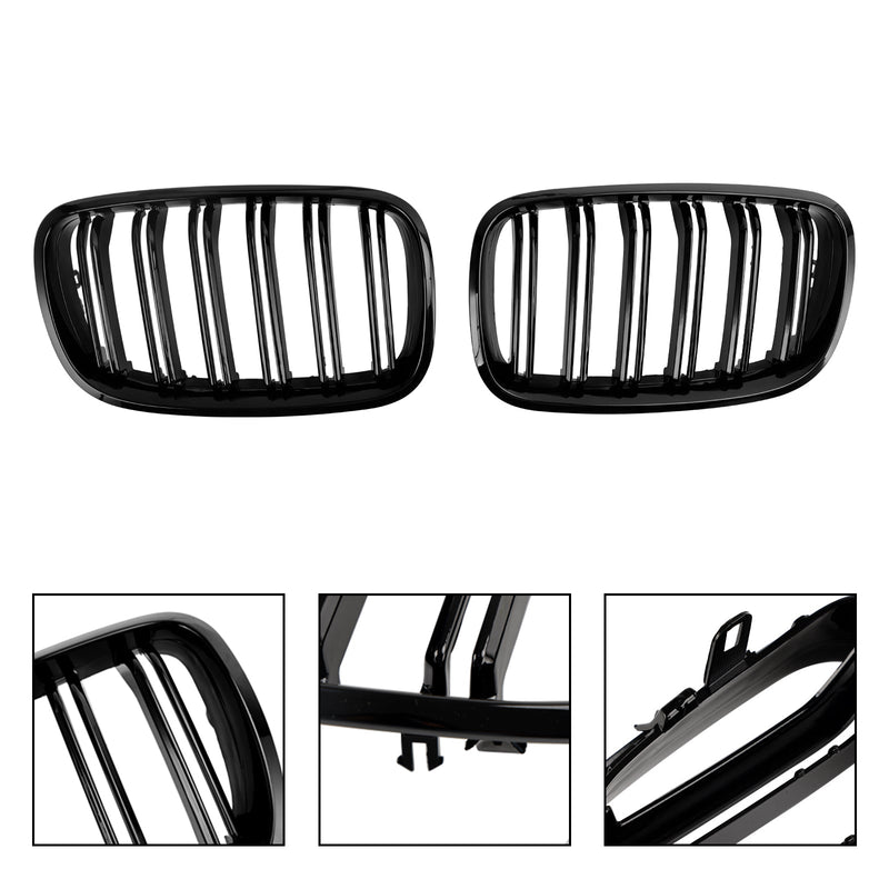 BMW X6 Hybrid E72 2008-2011 frontstøtfanger nyregrille grill glans svart