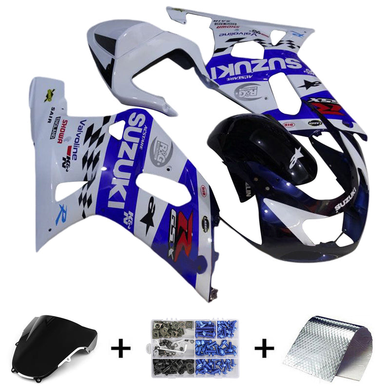 Amotopart Suzuki GSXR1000 2000-2002 K1 K2 kåpesett Karosseri plast ABS