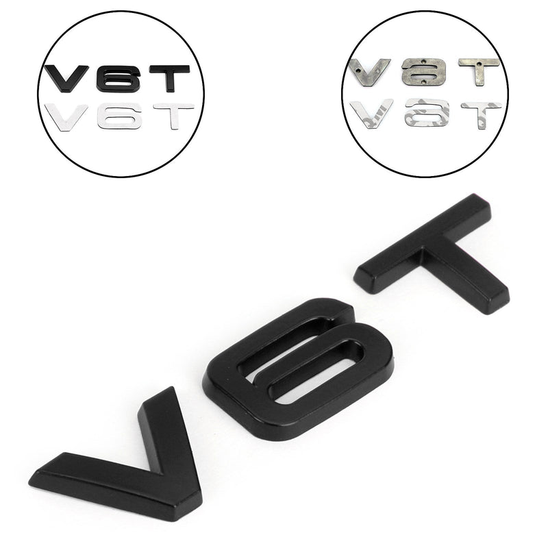 V6T Emblem Merke for Audi A1 A3 A4 A5 A6 A7 Q3 Q5 Q7 S6 S7 S8 S4 SQ5 Svart