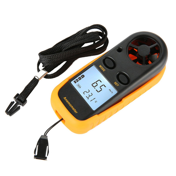 GM816 Digital Handhållen Anemometer Vindhastighetsmätare Termometer Segel LCD