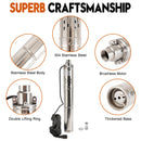 3" 24V 350W MPPT Schraube Solar Bohrpumpe Tauchtiefbrunnenloch Stahl