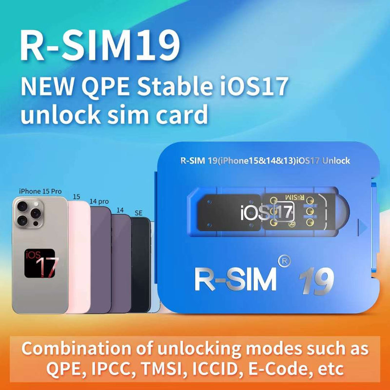 R-SIM19 NYE QPE Stable Unlock SIM-kort for iPhone 15 Plus 14 13 Pro Max 12 IOS17