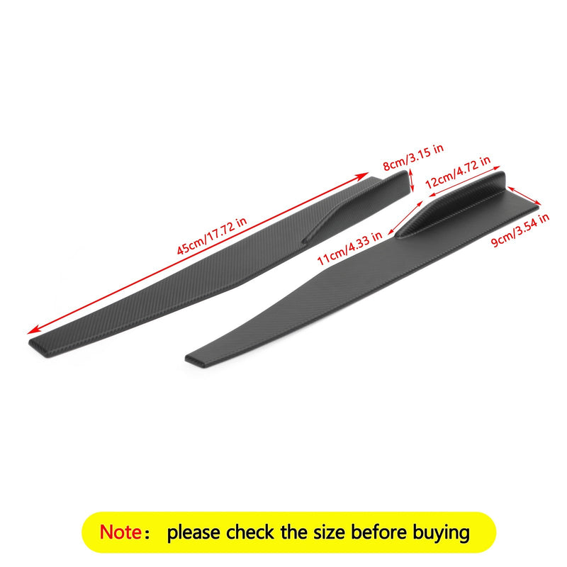 Par 45 cm Carbon Fiber Sidokjol Rocker Splitter Diffuser Winglet Wings Generic