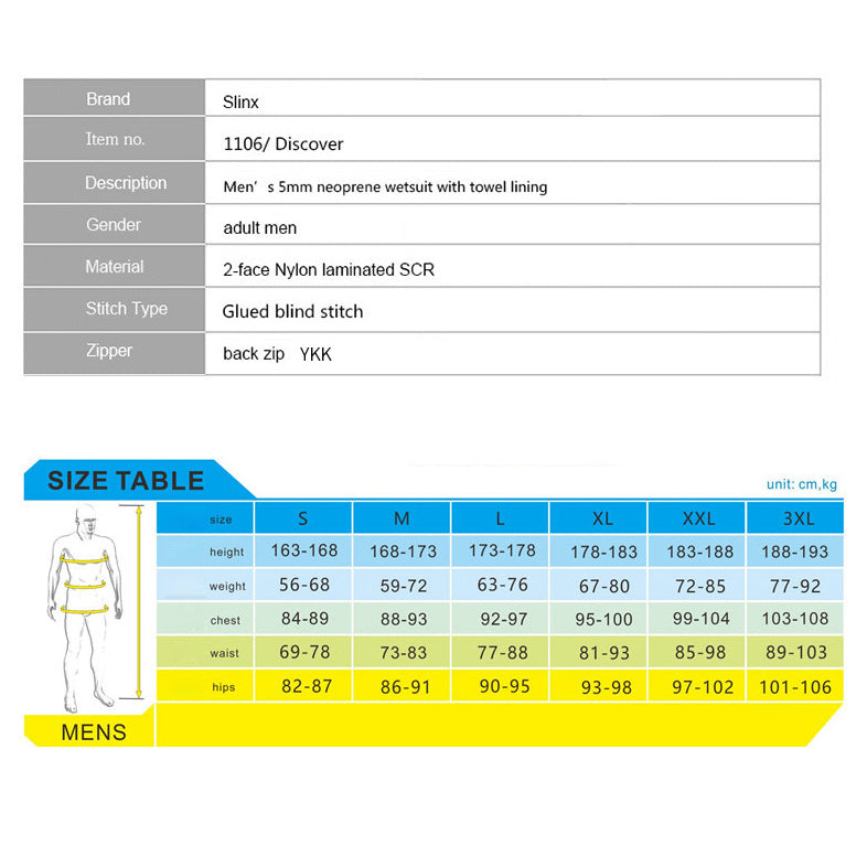 3MM Våtdräkt för män Surfing Dykardräkt Helkroppssnorkling Triathlon
