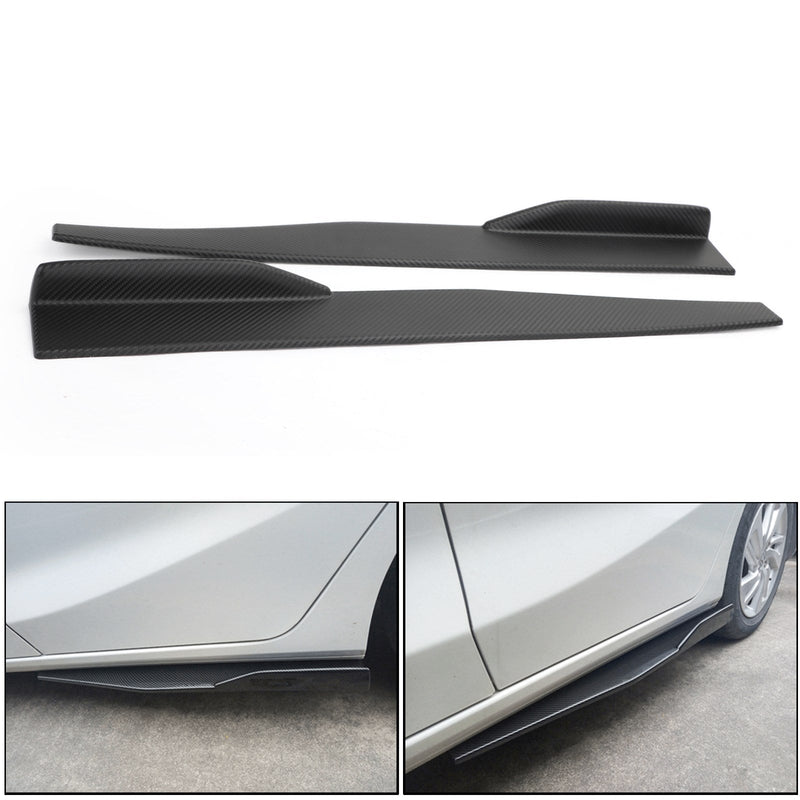 Par 34" Carbon Fiber Sideskjørt Rocker Splitter Diffuser Winglet Wings Generic