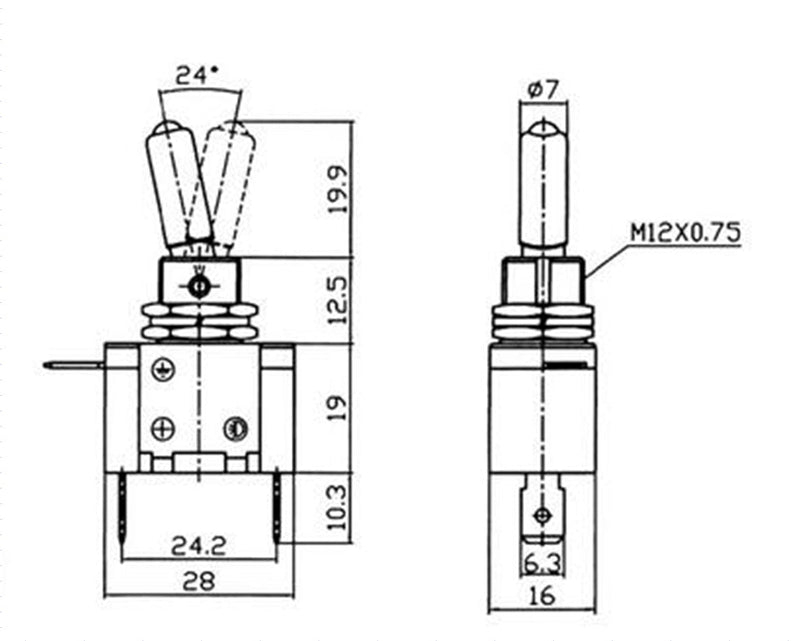 1 PCS 2 terminais 4 pinos ON-OFF 15A 250V Bota de alternância DPST de grau industrial