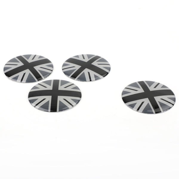 Black Union Jack UK Flag Wheel Hub Cap Emblem Badge Sticker for Mini Cooper Generic