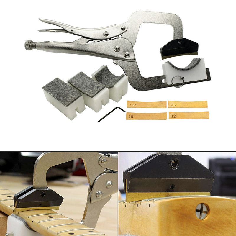 Guitar Hand Fret Press Clamp med 4 vadderade halspress Gitarrreparationsverktyg