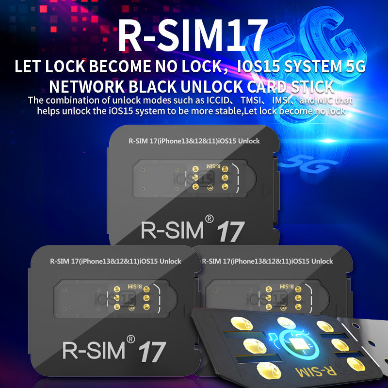 Oppgrader RSIM 17 Nano Unlock Card for iPhone 13 Pro 12 Pro Max X XS Max 8 iOS 15