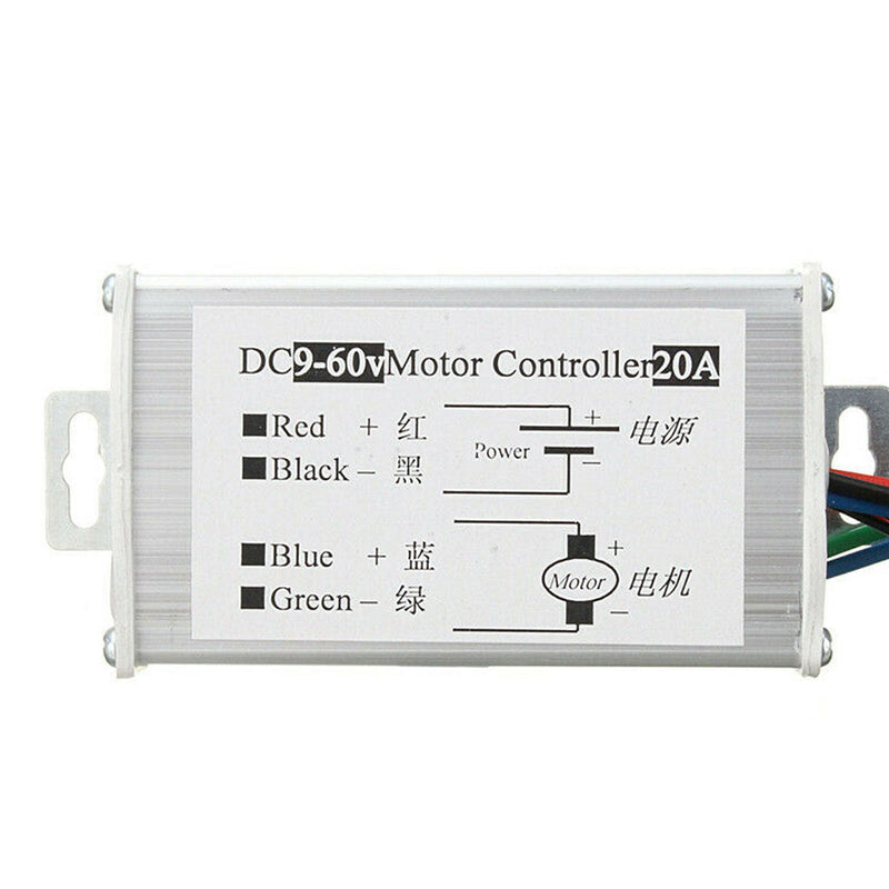 Motor DC 9V-60V 20A PWM con control de velocidad continuo