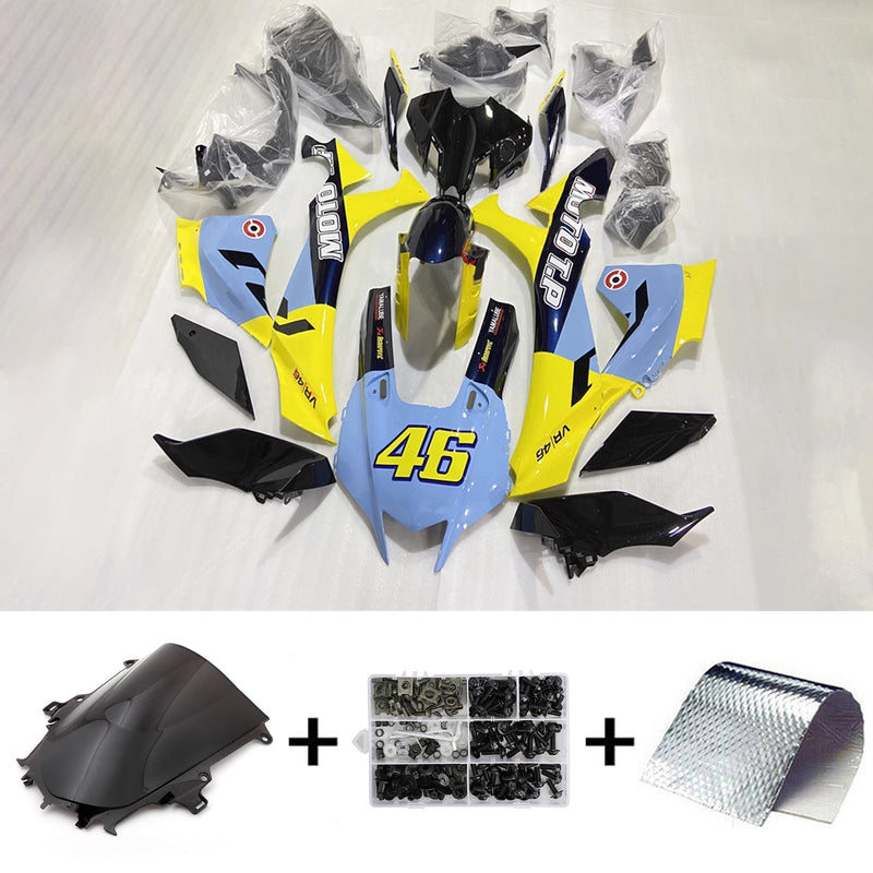 Conjunto de carenagens Amotopart Yamaha YZF R1 2020-2024, corpo, plástico, ABS