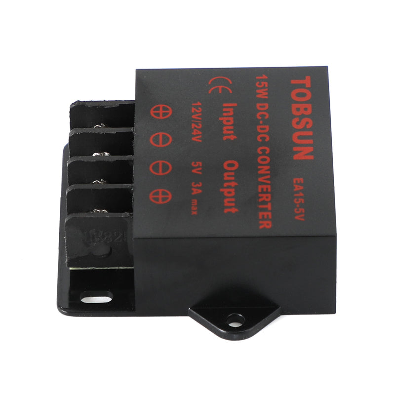 DC-DC 12V/24V till 5V 3A 15W step-down regulatormodul spänningsomvandlare meter