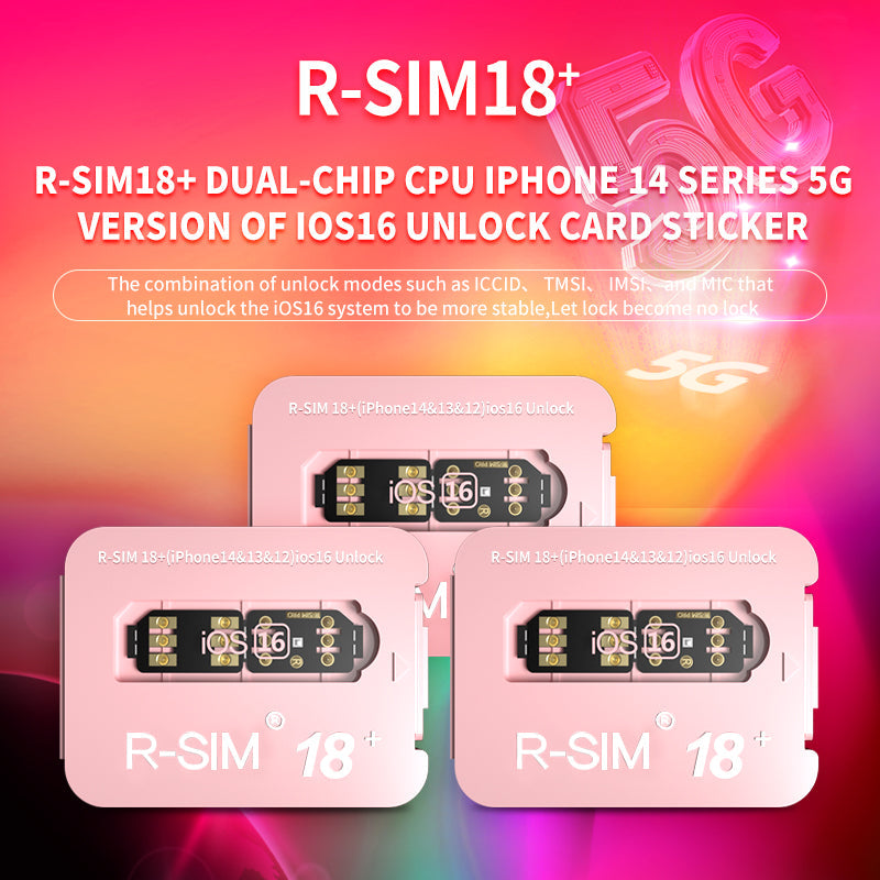 Tarjeta RSIM de desbloqueo Nano R-SIM 18+ para iPhone 14 Plus 13 12 Pro Max 11 Pro IOS 16