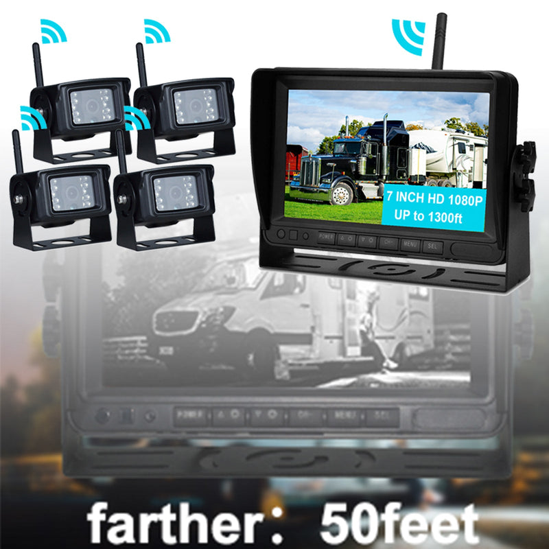 Drahtloses AHD 1080P-Rückfahrkamera-Set mit 7-Zoll-Display für LKW-Anhänger