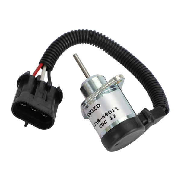 Solenoide de apagado 1J710-60011 de 12 V compatible con motor Kubota V2607