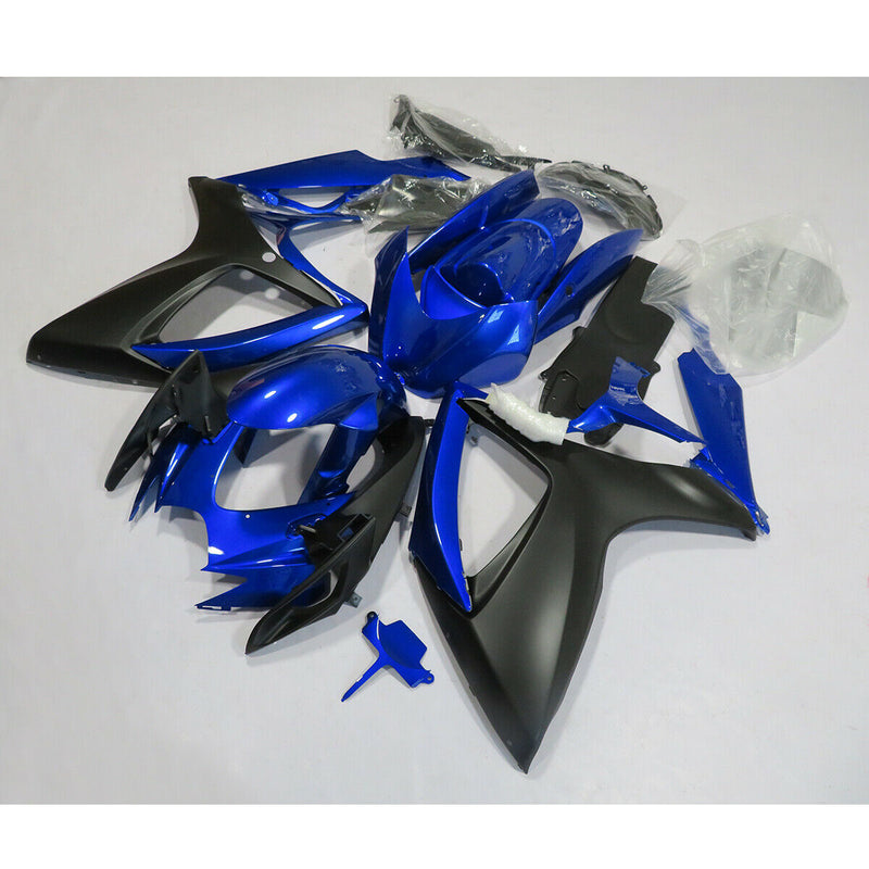 Kit de plástico de inyección de carenado azul negro para Suzuki GSXR600/750 2006-2007