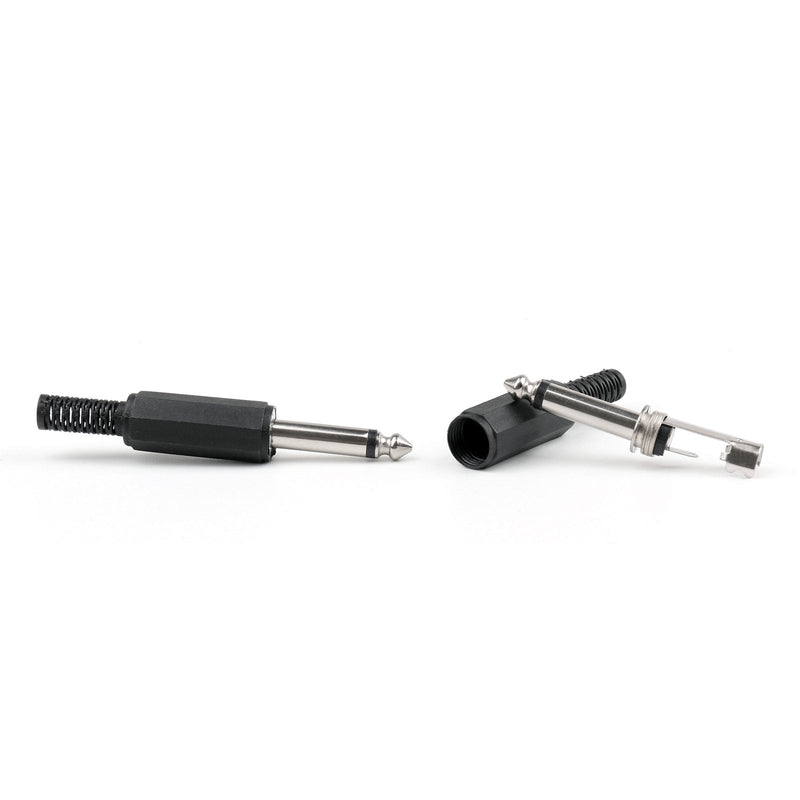 10 Stück 6,35 mm Stecker Trs 1/4 "Mono-Klinkenstecker Audiostecker Klinkenadapter