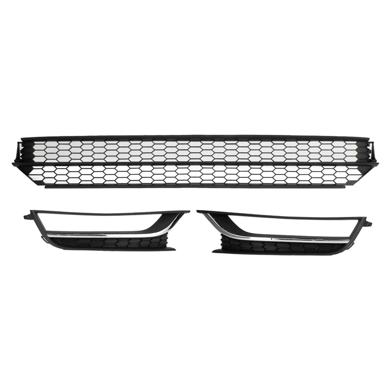 VW Passat 2012-2015 Front Nedre Grill Grill Tåkelys Deksel Black & Chrome