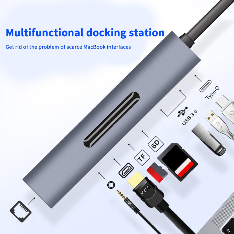 Estación de acoplamiento USB-C 9 en 1 4K HD VGA PD100W para portátiles MacBook tipo C