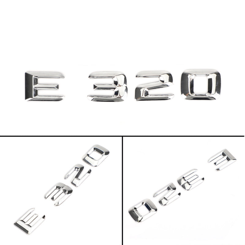 Heck -Trunk -Emblem -Badge -Namensschildschildbuchstaben Zahlen passen Mercedes E320 Chrom