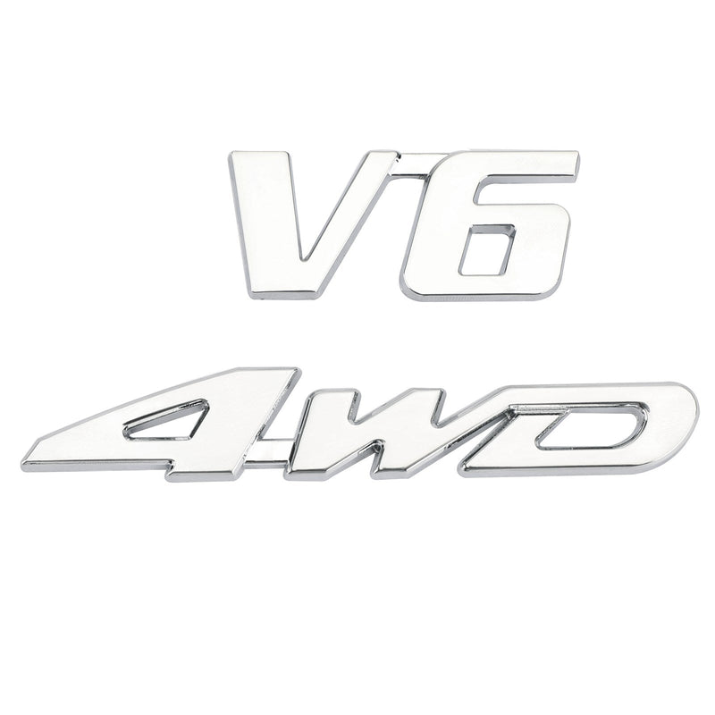3D Chrom Metall 4WD Kofferraum Kotflügel Emblem Abzeichen Aufkleber Aufkleber 4WD SUV V6 Generic