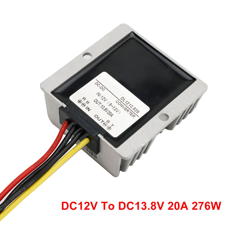 Vattentät DC 12V till 13,8V 20A 276W step-up strömförsörjning omvandlarregulator