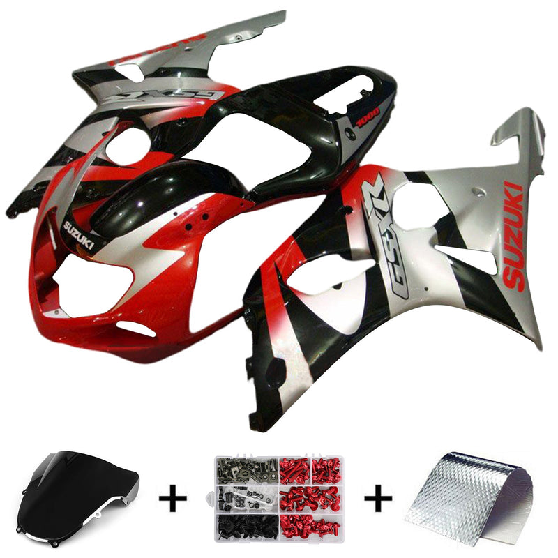 Amotopart Suzuki GSXR1000 2000-2002 K1 K2 kåpa Set Body Plast ABS