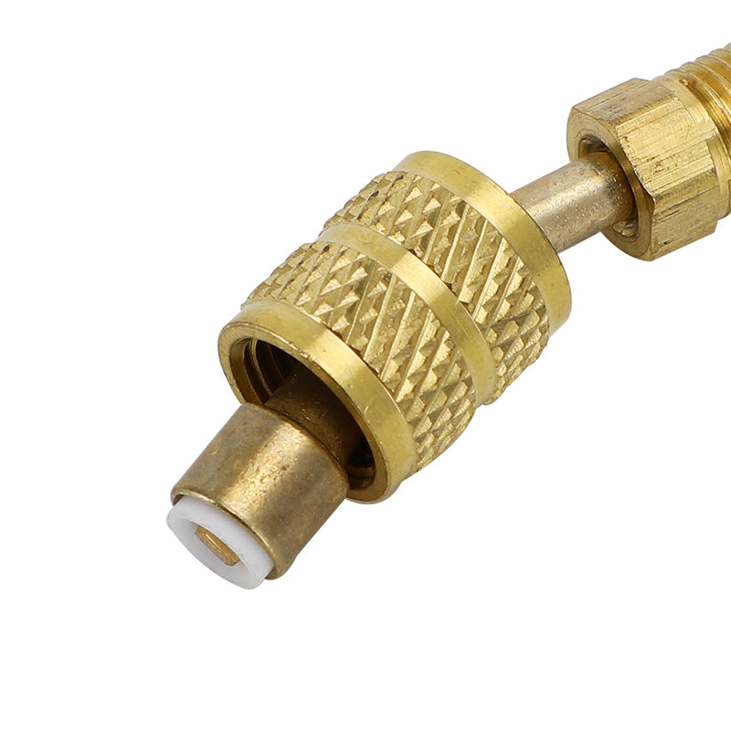 Adaptador bipartido de 3 peças R410A Soquete SAE de 5/16" Plugue SAE de 1/4" - dobra 45°