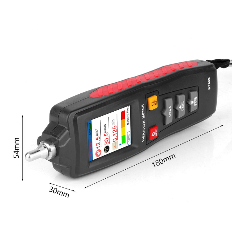 WT63B LCD Digital Vibration Meter Vibrometer Beschleunigungs-Weg-Tester