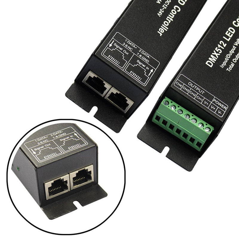 Controlador decodificador LED RGB DMX512 DC12-24V 3x4A 12A 3 canales regulador PWM Digital