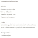 Motorrad verstellbarer Clip auf Windschutzscheibenverlängerung Spoiler Windabweiser grau generisch