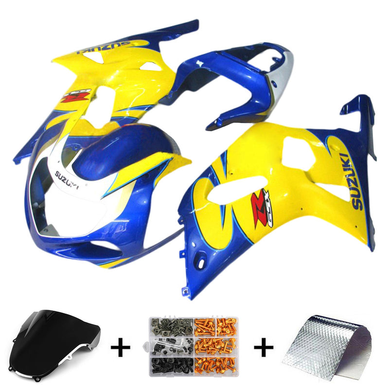 Amotopart Suzuki GSXR600 GSXR750 2001-2003 K1 kåpesett Body Plastic ABS