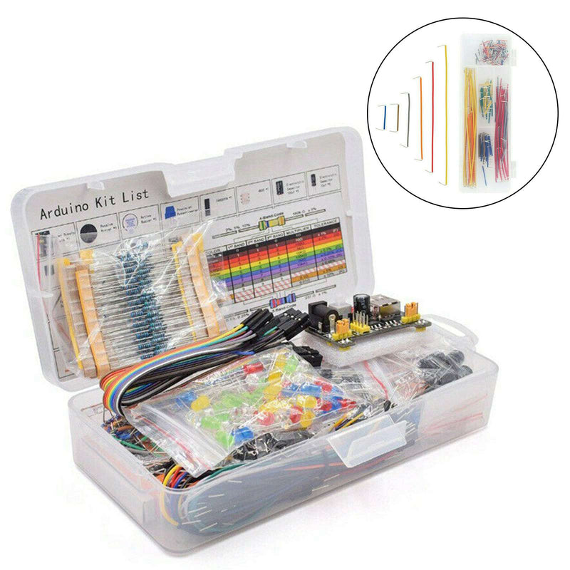 Kit inicial básico de componentes eletrônicos com resistência de breadboard de 830 pontos de amarração