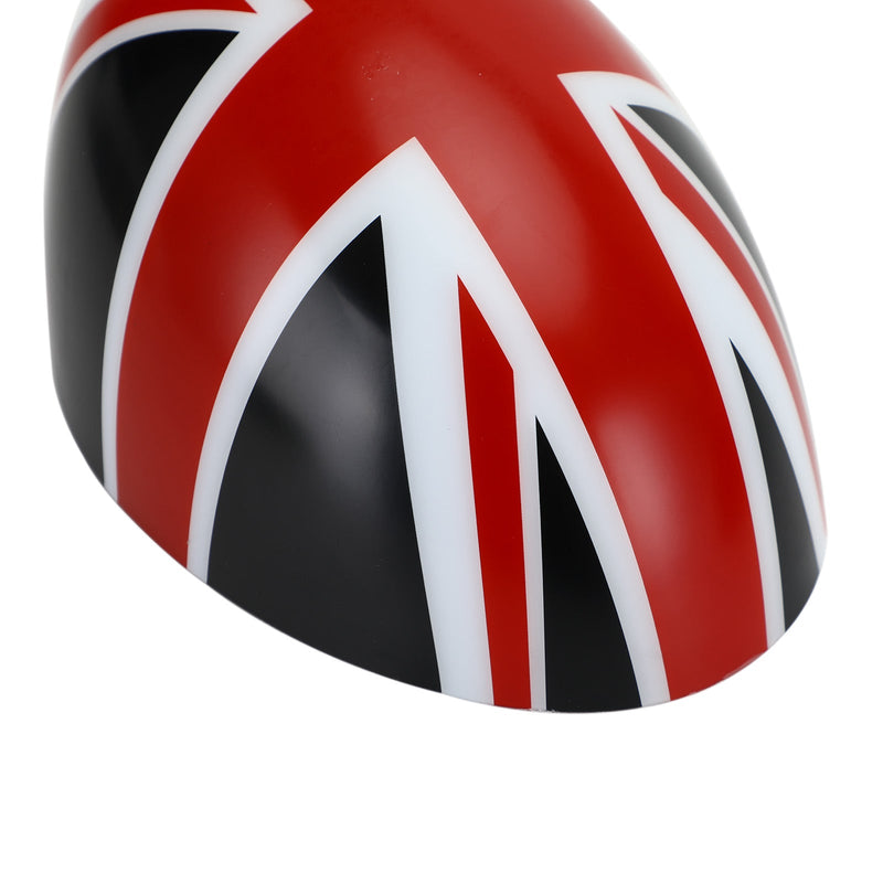 MINI Cooper R55 R56 R57 2 x Union Jack UK Flag peilisuojukset musta/punainen