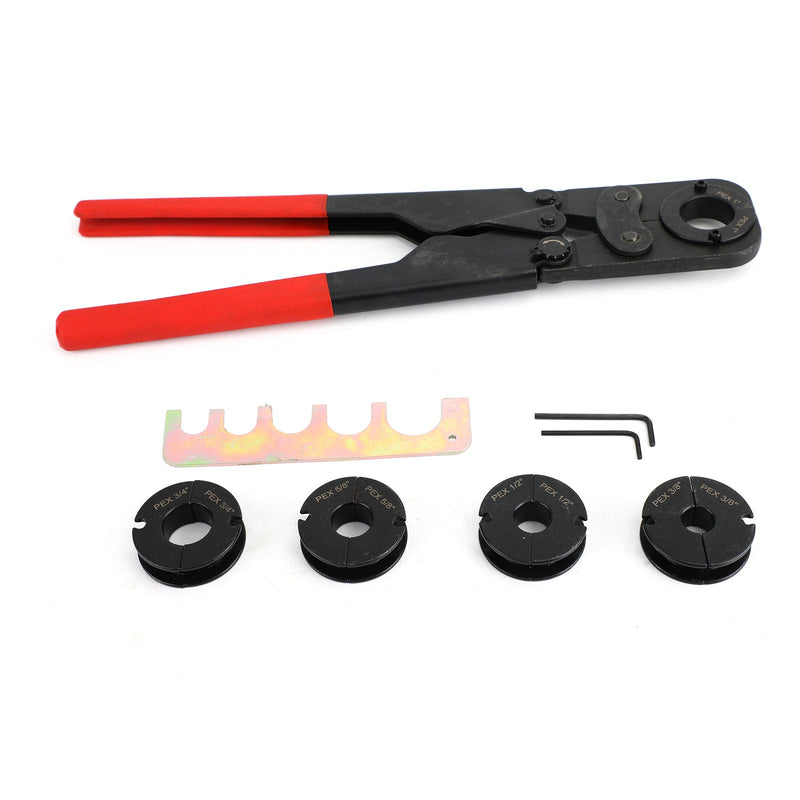 3/8" 1/2" 5/8" 3/4" 1" 5in1 Pex Crimper Kit Anillo de cobre Herramienta de plomería que prensa